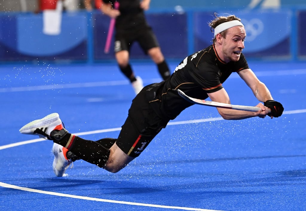 Traf per Siebenmeter zm 1:0 für die deutschen Hockey-Herren gegen Südafrika: Christopher Rühr in Aktion.