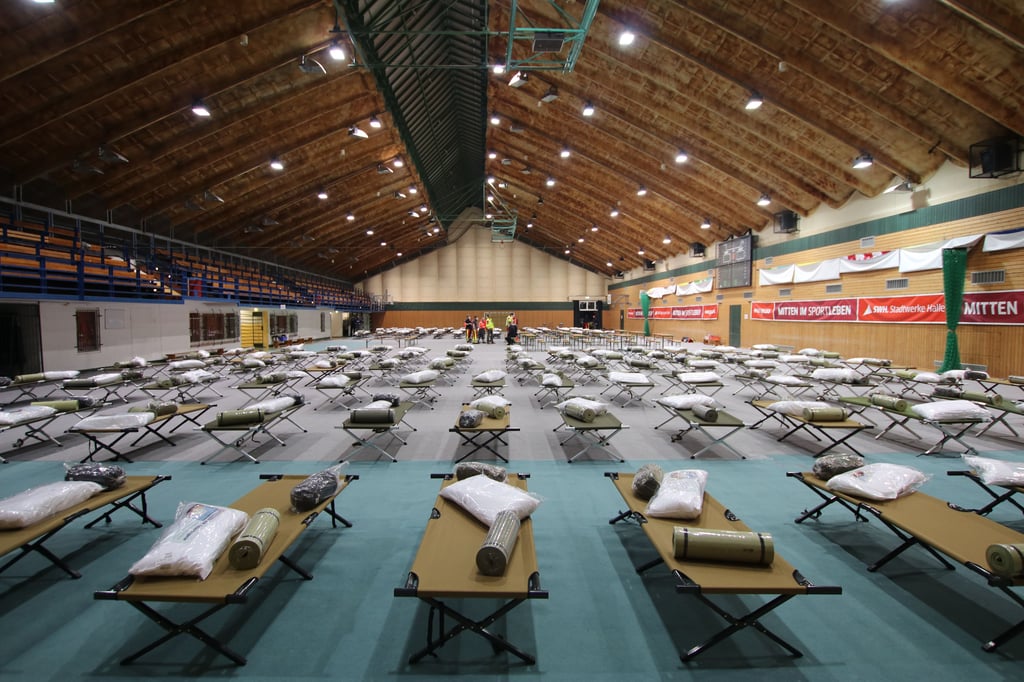 In der Turnhalle in Halle-Neustadt können bis zu 200 Geflüchtete unterkommen.