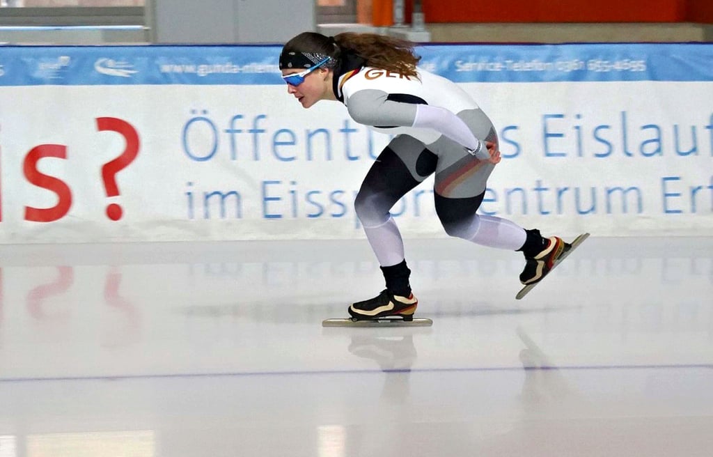 Marlen Ehseluns in ihrem Element: Der Eisschnelllauf ist ihre größte Leidenschaft.