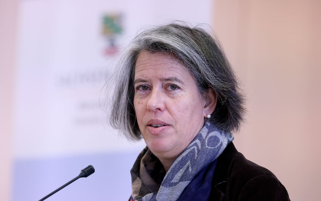 Innenministerin Tamara Zieschang informierte in der Pressekonferenz über die derzeitige Flüchtlingssituation in Sachsen-Anhalt..