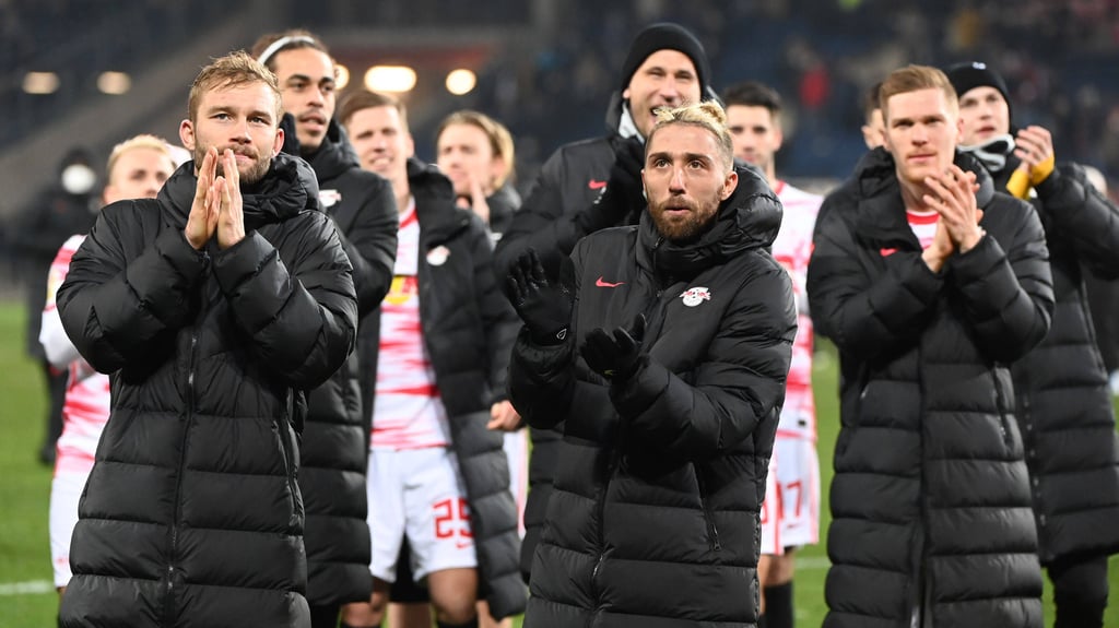 Konrad Laimer, Kevin Kampl und Marcel Halstenberg kommen zusammen auf 17 Jahre bei RB Leipzig.