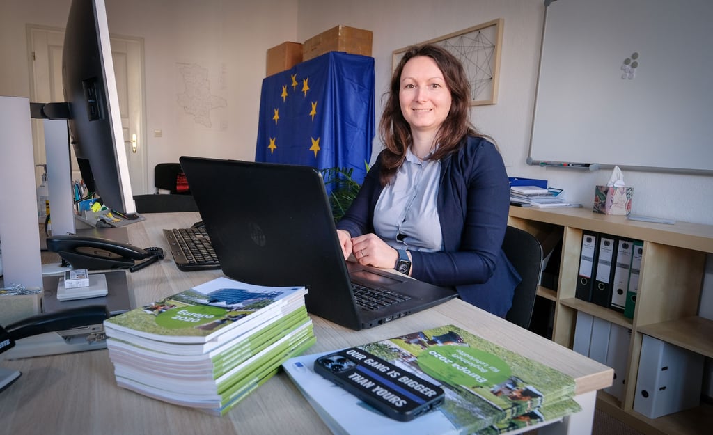 Die Europaabgeordnete Karolin Braunsberger-Reinhold hat in der Ulestraße ein Büro eröffnet. Einmal pro Monat will sie dort vor Ort sein und mit Bürgern, Unternehnen und Verbänden ins Gespräch kommen. Foto: Silvio Kison