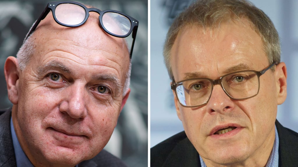 Wer wird neuer DFB-Präsident: Bernd Neuendorf (l.) oder Peter Peters (r.)?