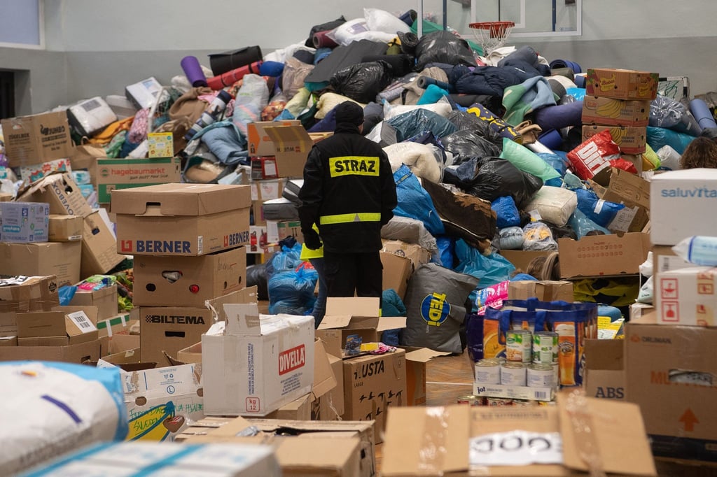 Die Spenden werden sortiert und anschließend in die Ukraine gefahren. Rund 50 Prozent des Spendenaufkommens kommt aus Deutschland.