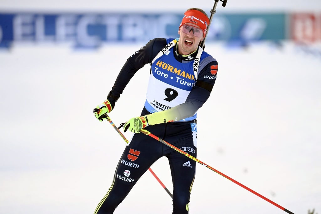 Biathlet Johannes Kühn sprintete auf Platz drei.
