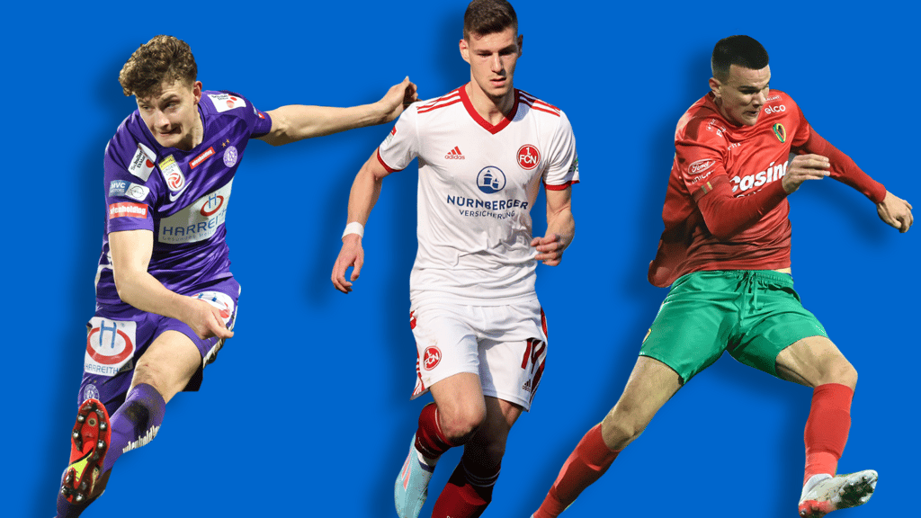 Trio der Leihspieler von RB Leipzig bei der U21-Nationalmannschaft: Eric Martel, Tom Krauß und Frederik Jäkel.