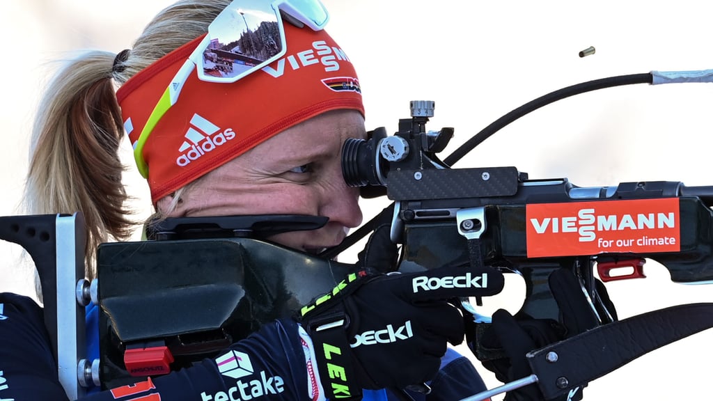 Franziska Hildebrand präsentiert sich beim letzten Biathlon-Weltcup der Saison in Topform. (Archivbild)
