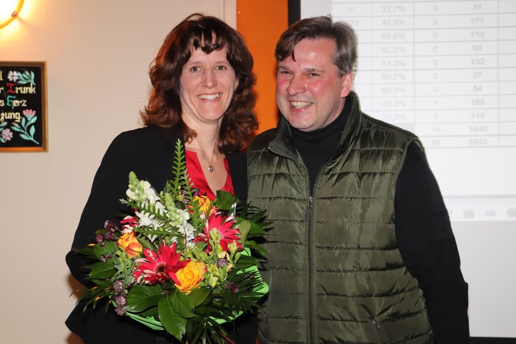 Rüdiger Claus, Kreisvorsitzender von Bündnis 90/Die Grünen, zählte zu den ersten, die Doreen Krüger gratulierten.