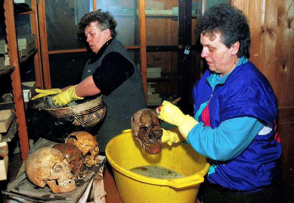 1994 zählte es im Kreismuseum Schönebeck zu den Aufgaben der ABM-Frauen Marlis Lange und Regina Geßner, Artefakte und menschliche Schädel mit Seifenwasser zu reinigen.
