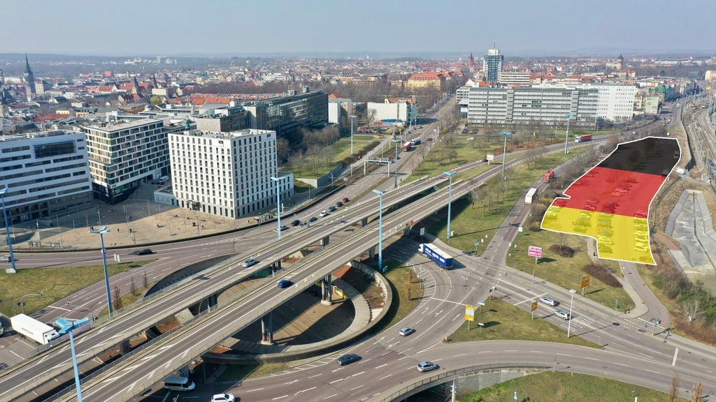 Die schraffierte Stelle zeigt, wo das Besucher- und Begegnungszentrum zur Deutschen Einheit stehen könnte.