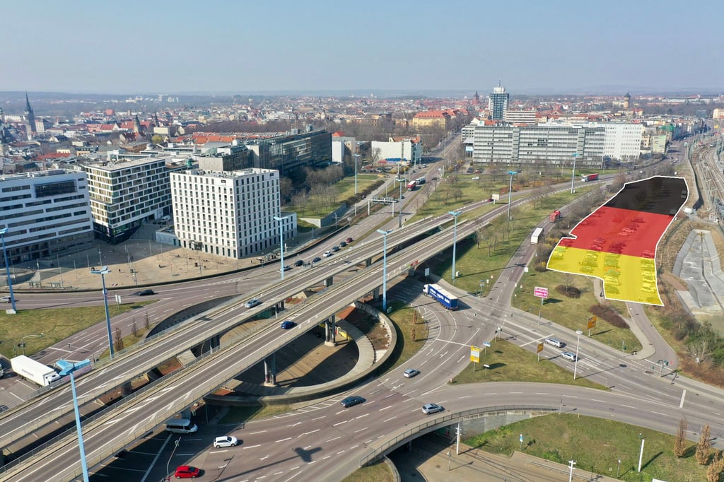 Die schraffierte Stelle zeigt, wo das Besucher- und Begegnungszentrum zur Deutschen Einheit stehen könnte.