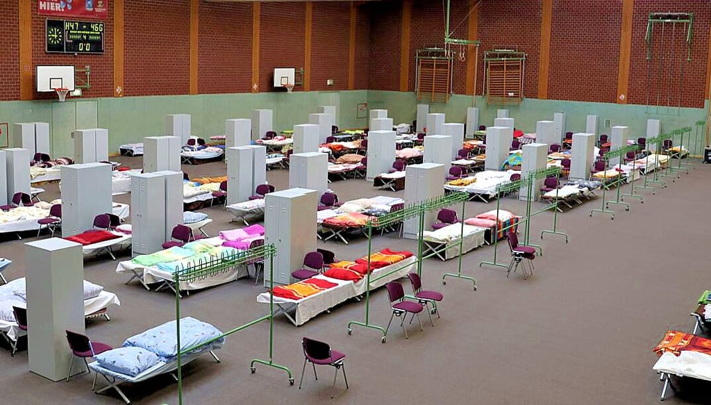 Die Notunterkunft für Ukraine-Flüchtlinge in der Turnhalle des Berufsschulzentrums Stendal bleibt bis auf weiteres leer.