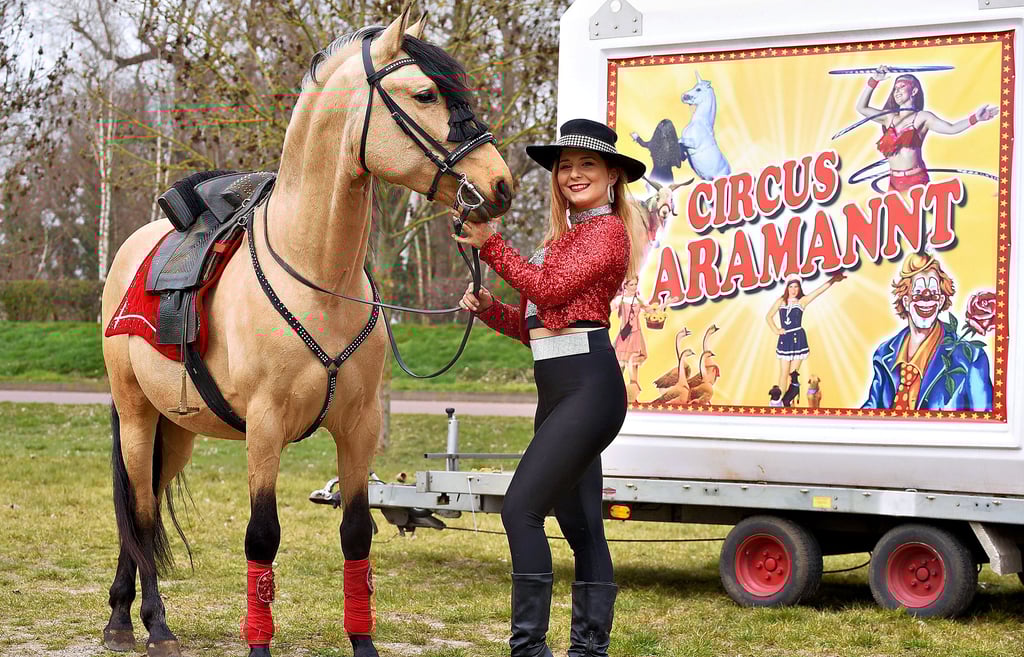 Tochter Joline Aramannt freut sich mit ihrem Andalusierhengst „Yesco“ schon jetzt auf die Show.