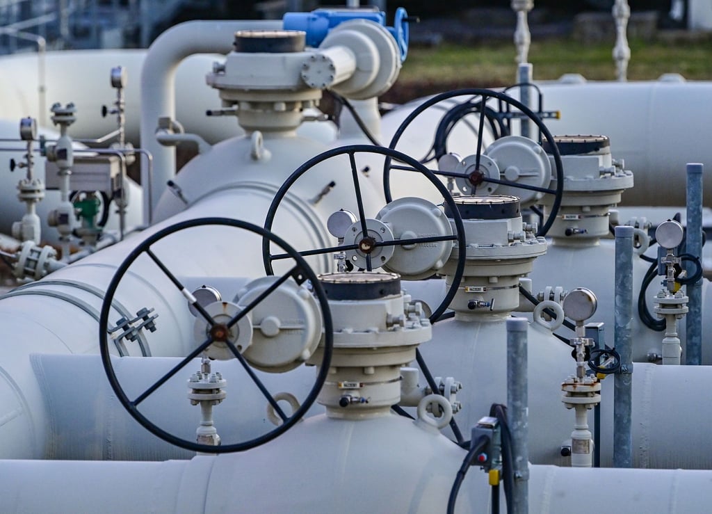 Anlagen der Erdgasverdichterstation Mallnow der Gascade Gastransport GmbH. Die Verdichterstation in Mallnow nahe der deutsch-polnischen Grenze übernimmt vorwiegend russisches Erdgas.