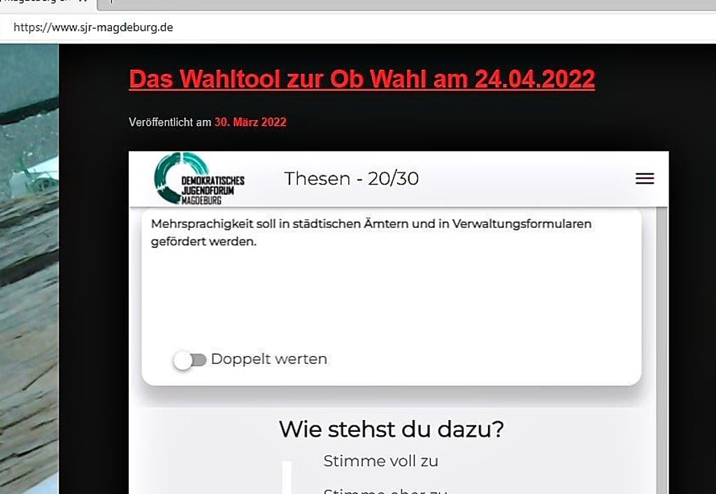 Voto bietet Orientierung zur OB-Wahl in Magdeburg.