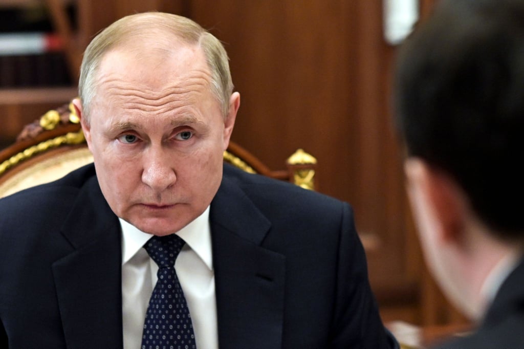 Russlands Präsident Wladimir Putin während eines Gesprächs in Moskau.