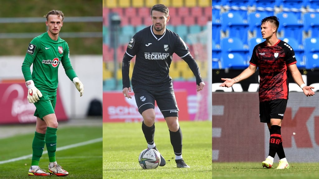 Ob Norman Quindt, Kasim Rabihic oder Lucas Falcao (v.l.n.r.): Im Sommer kommen viele ablösefreie Drittliga-Profis auf den Transfermarkt.