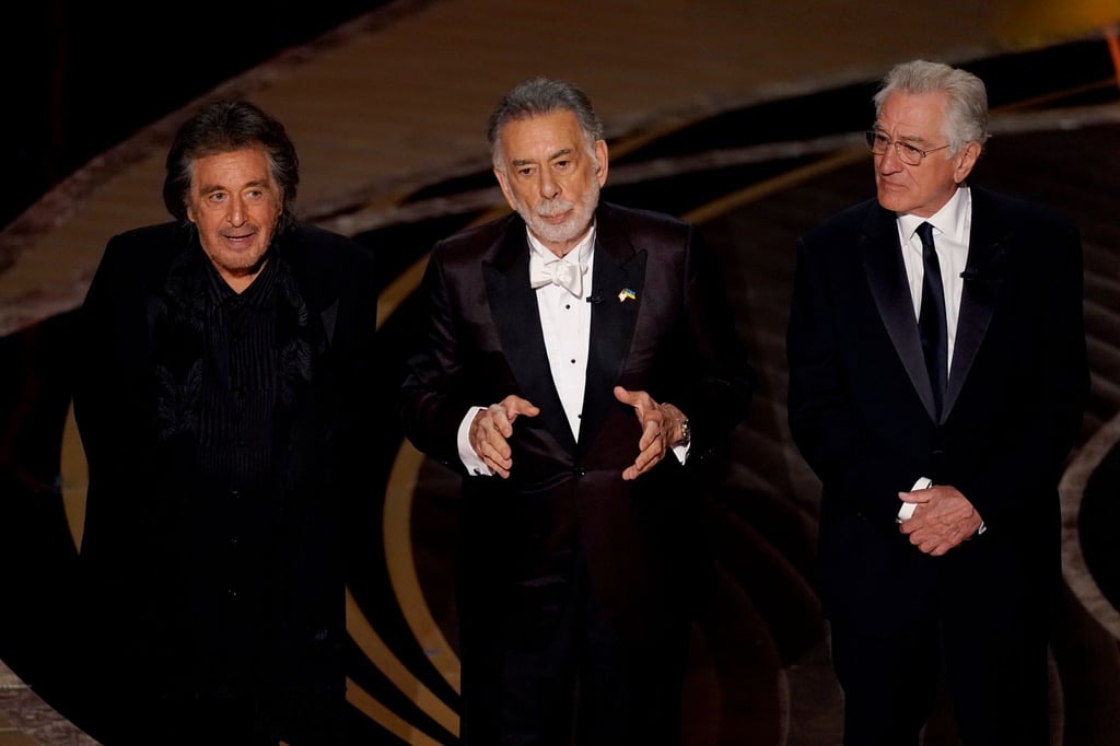 Al Pacino (l-r), Francis Ford Coppola und Robert De Niro bei den Oscars.