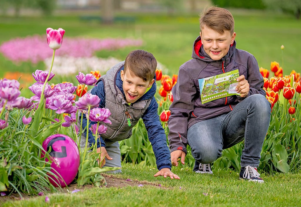 Osterschatzsuche im Elbauenpark: Wer sich die Schatzkarte besorgt hat, könnte alle Ostereier finden.