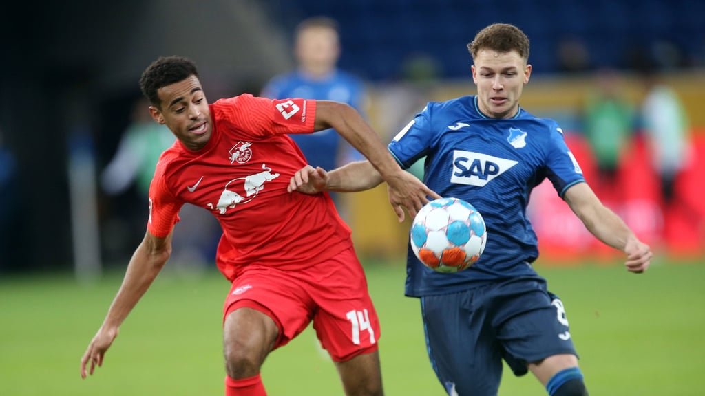RB-Profi Tyler Adams (l.), hier im Hinspiel gegen 1899 Hoffenheims Dennis Geiger.