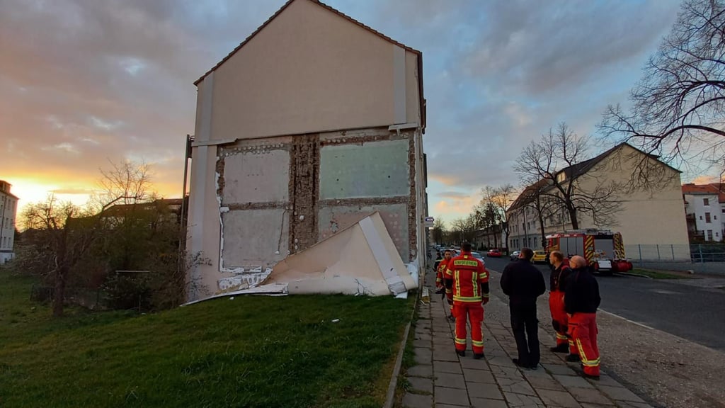 Der Sturmschaden in der Bernburger Straße.