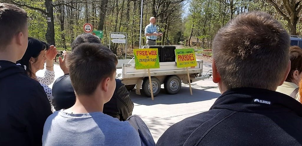 Dieter Kmietczyk bei der letzten Osterdemo im Zeitzer Forst 2019