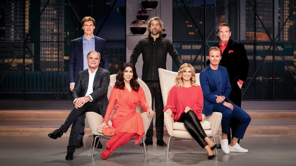 Die aktuelle Jury von "Die Höhle der Löwen": V.l.: (hinten) Carsten Maschmeyer, Nils Glagau, Ralf Dümmel, (vorne) Dr. Georg Kofler, Judith Williams, Dagmar Wöhrl und Nico Rosberg.