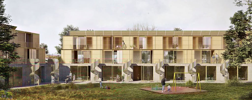 Eine „schlichte Baukörperkonstellation mit überraschendem Innenleben“ für neue Wohnhäuser am Veckenstedter Weg: Damit hat das Projekt „Duet“ eines italienischen Kollektivs die nationale Jury beim traditionsreichen Europan-Architektur-Wettbewerb „Living Cities – Lebendige Städte“ überzeugt.
