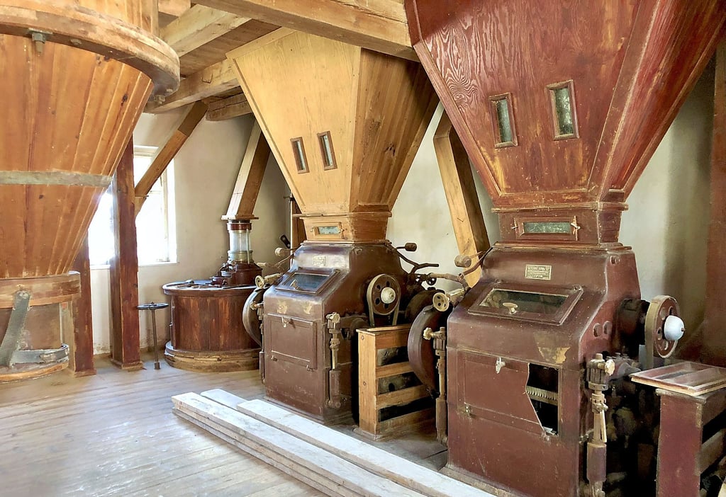 Blick ins Innere der Motormühle in Leimbach