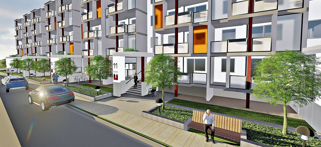 So in etwa soll der Wohnblock in der Langen Straße nach dem Ende der Sanierung aussehen. Die Kosten betragen rund 1,5 Millionen Euro.
