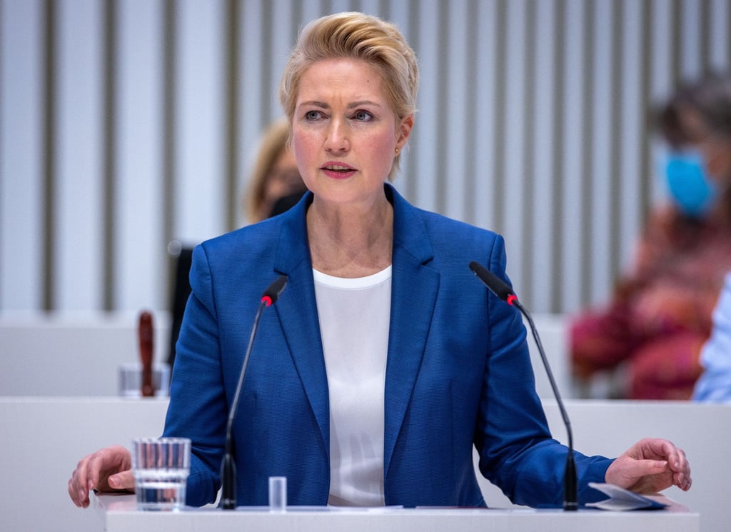 Ministerpräsidentin Manuela Schwesig (SPD) im Landtag von Mecklenburg-Vorpommern.