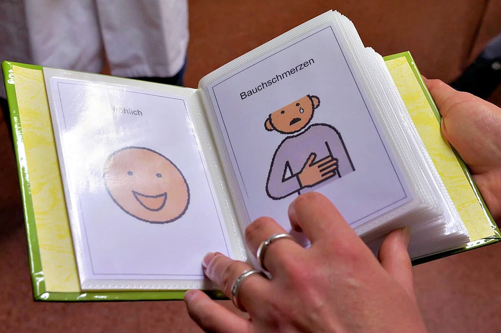 Mit Hilfe von Piktogrammen für Bauchweh oder Kopfschmerzen sollen nichtsprechende Patienten künftig zeigen können, was ihnen fehlt.