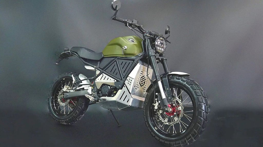 Eine leistungsstarke Batterie treibt das E-Motorrad „ScrAmper“ an. Die Reichweite soll bei 160 Kilometern liegen.
