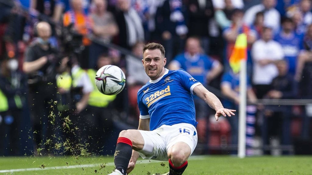 Rangers-Mittelfeldspieler Aaron Ramsey mit vollem Einsatz.