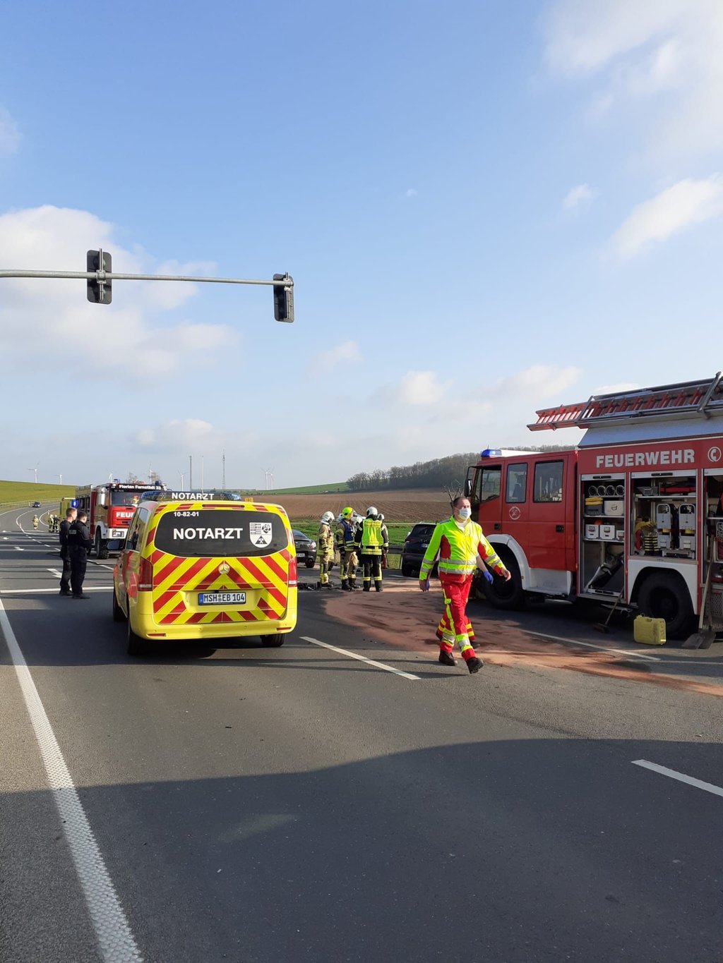 In Rothenschirmbach gab es Montagabend einen schweren Unfall auf der B180 nahe der Autobahn