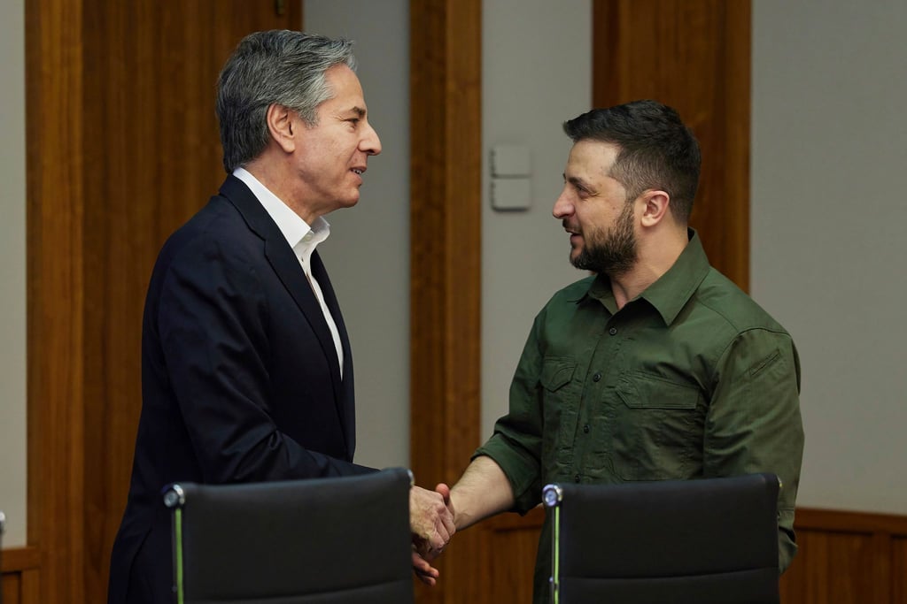 US-Außenminister Antony Blinken und der ukrainische Präsident Wolodymyr Selenskyj in Kiew.