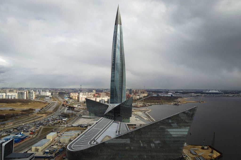 Blick auf den Geschäftsturm Lakhta Centre, den Hauptsitz des russischen Gasmonopols Gazprom.