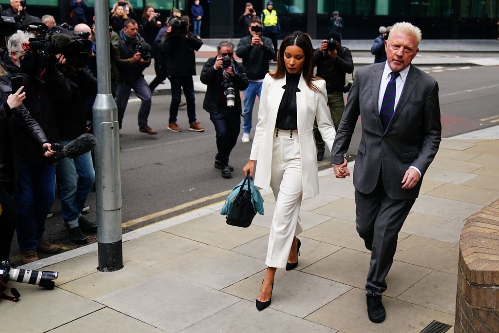 Boris Becker gemeinsam mit seiner Lebensgefährtin Lilian de Carvalho Monteiro auf dem Weg zur Strafmaßverkündung in London.