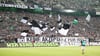 Protest bei Borussia Mönchengladbach zum Start der Saison 2019/20.