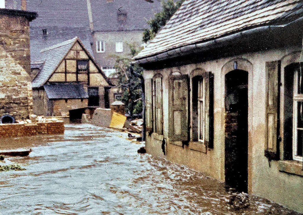 Das Hochwasser 1965 in Bad Lauchstädt.
