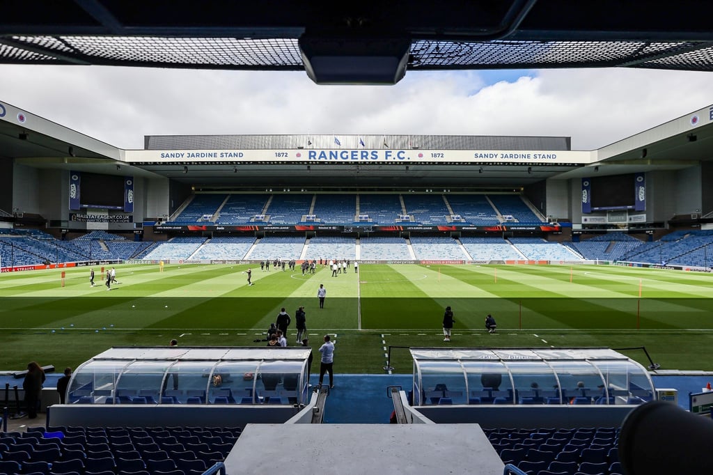 Leipzigs Spieler absolvieren das Abschlusstraining im Ibrox-Stadion der Rangers.
