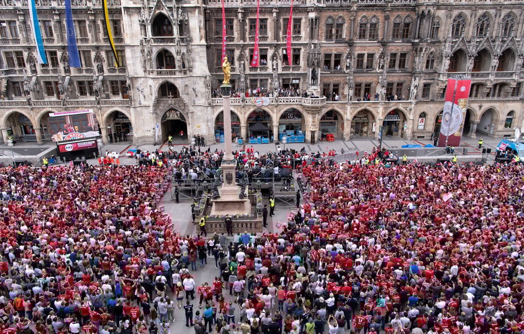 Zuletzt war die Meisterfeier am Marienplatz wegen der Corona-Pandemie zweimal ausgefallen.