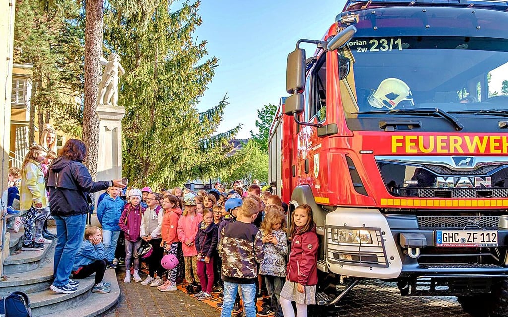 Auch die Feuerwehr war beim Verkehrssicherheitstag dabei.