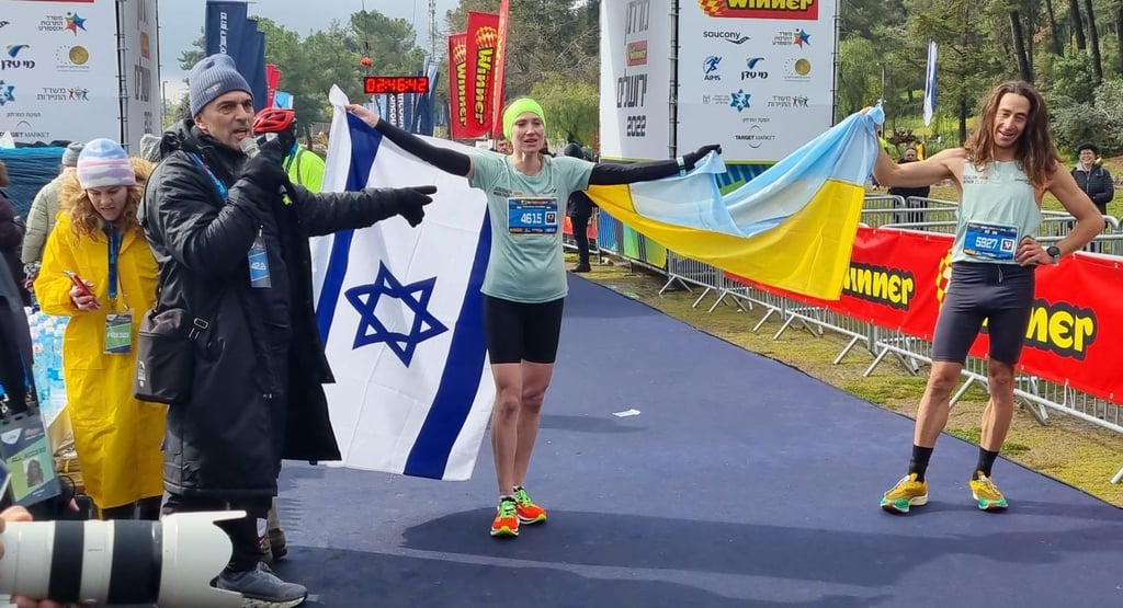 Walentina Werezka siegte bem Jerusalem-Marathon.