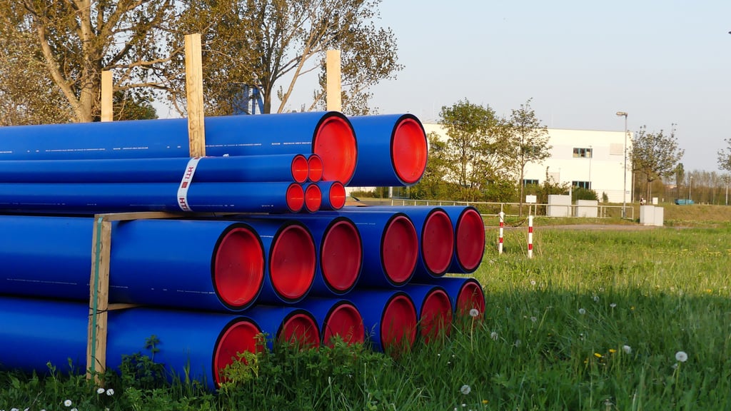 Die neue Hauptwasserleitung entsteht.