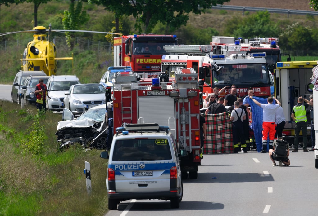Die Unfallstelle auf der S81 bei Dresden. Zwei Menschen verloren hier ihr Leben.