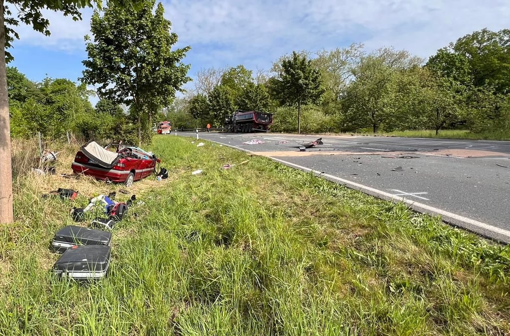 Die Unfallstelle auf der B184