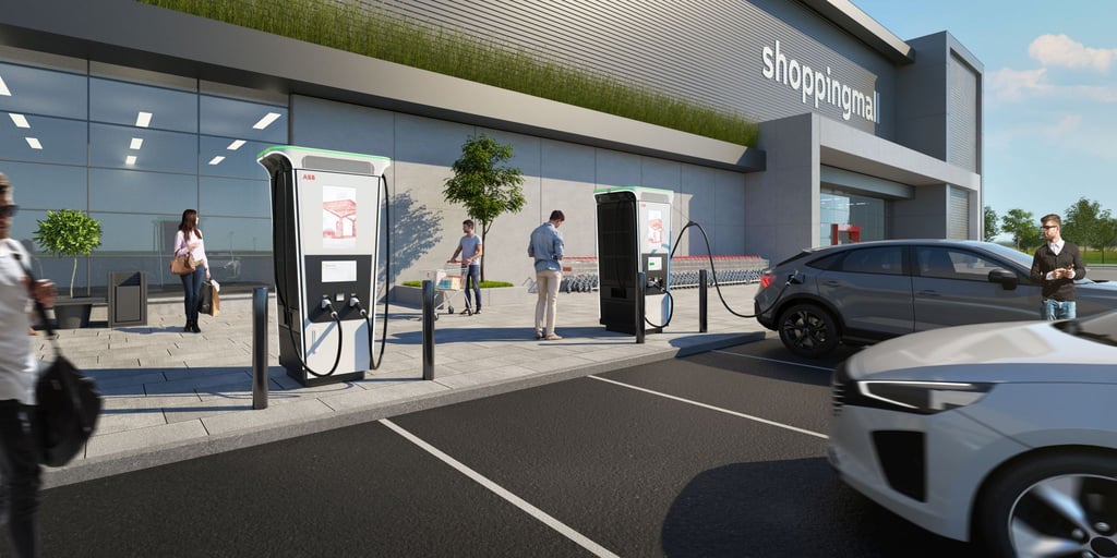 Schnellimbiss fürs E-Auto: Ladesäulen wie etwa diese von ABB in der Schweiz sollen E-Autos aktueller Bauart in einer Viertelstunde wieder aufladen können.