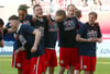Poulsen, Halstenberg, Klostermann, Gulacsi und Forsberg feierten 2016 den Aufstieg in die Bundesliga.