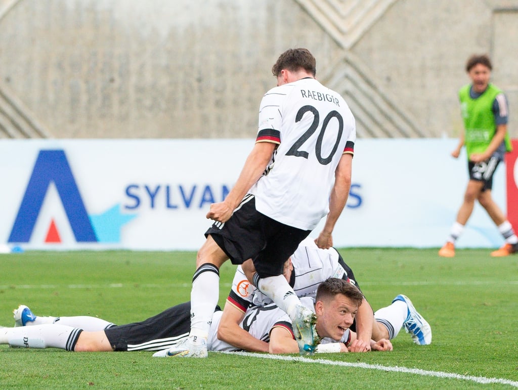 Bejubelt das 3:2 gegen Italien: Leipzigs U17-Nationalspieler Sidney Raebiger